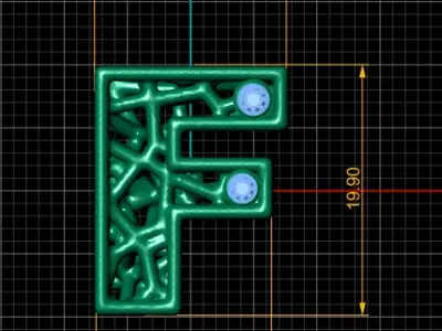 SIMPLE ALPHABET F PENDANT 3D PRINTABLE MODEL  3D print model