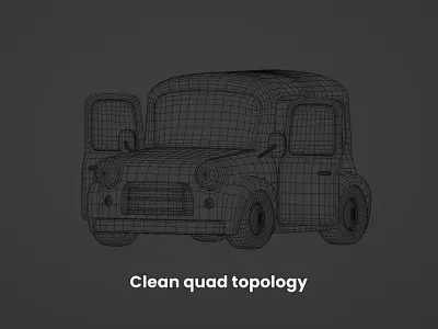 Stylized Cartoon City Car - Fully Rigged 3D model