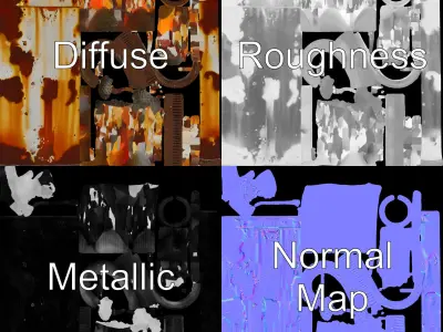 Rusty Pipe Model Pack with Detailed Textures Low-poly 3D model