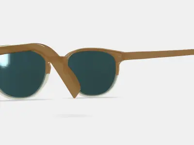 Sydney Sunglasses in Chai Crystal Fade 3D model