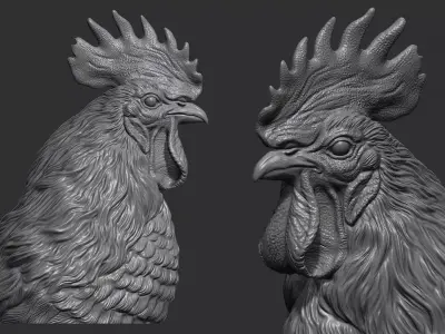 Rooster bust 3D print model