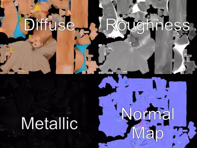 Colorful Swimwear Model Pack Low-poly 3D model