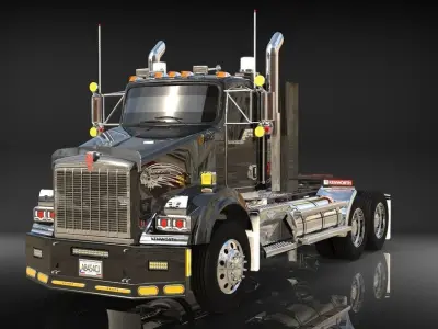 kenworth t800 2008  Low-poly 3D model