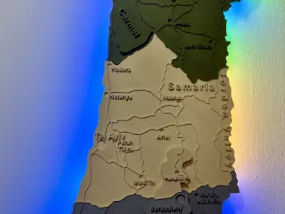 Israel 3D Map Wall Lamp model for 3D Printing 3D print model