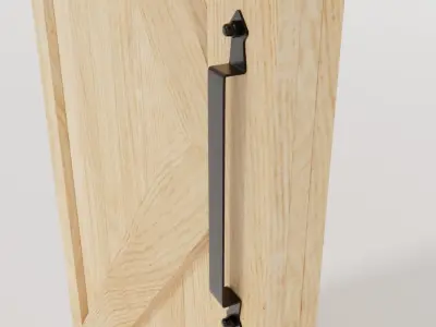 Wooden slide door 3D model