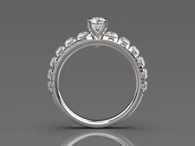 Sparkle Wave Solitaire stl 3d Ring model sr0042 3D print model