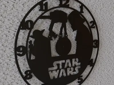 star wars wall clock 3D print model