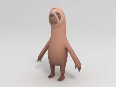 Sloth elongated humanoid 3D model