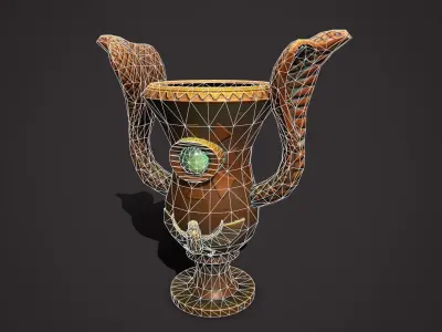 Flowerpot egypt Low-poly 3D model