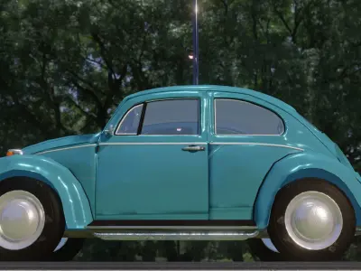 Beetle BUG 1966 Low Poly 3D Animated Model Low-poly 3D model