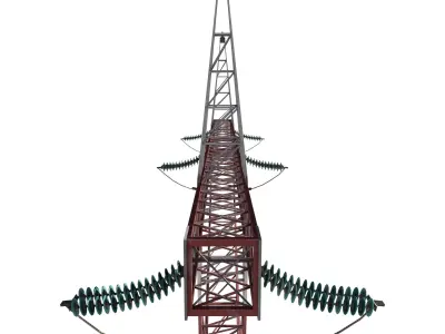 Electricity Pole 3 Low-poly 3D model