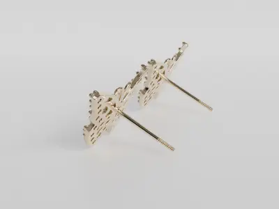 butterfly earrings 3D print model