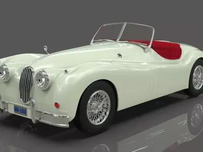 Jaguar XK140 Roadster 1956 Low-poly 3D model