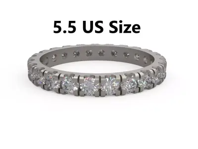 Model 1176 Eternity Diamond Ring Band US Size 3D print model