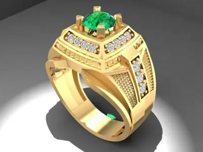 Luxury Pyramid Diamond Men Ring 3D Model 1084 3D print model