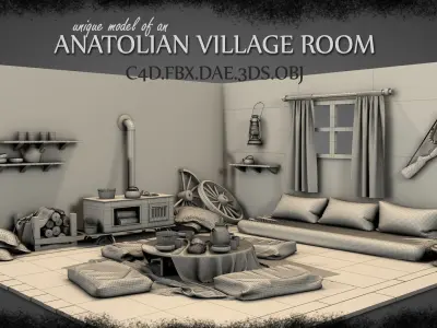 Traditional Anatolian Village Room 3D model