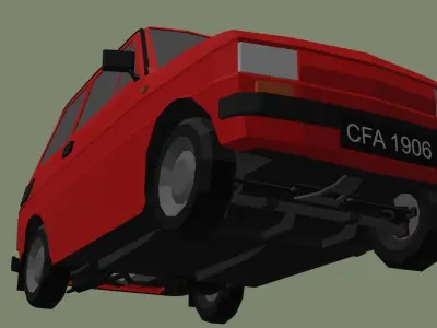 Fiat 126p Low-poly 3D model