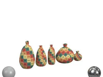 Recycled Glass Vases 3D model purchase