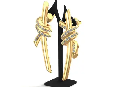 Gold Knot Earrings 3D print model