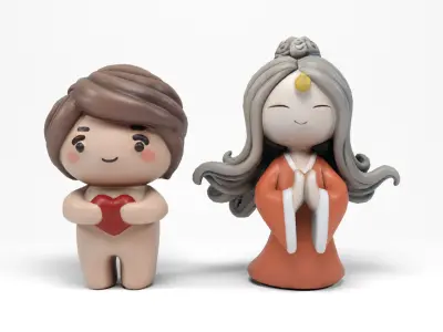 Clay figures Low-poly 3D model