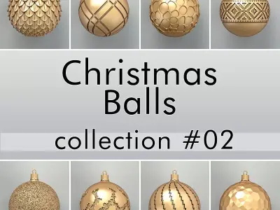 Christmas Balls collection 02 3D model