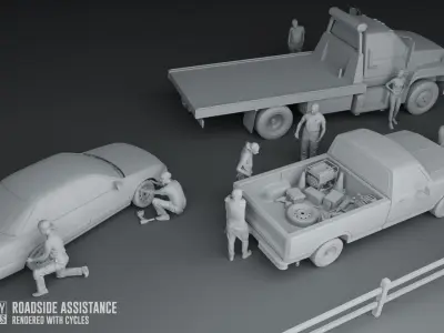 Roadside Assistance Low-poly 3D model