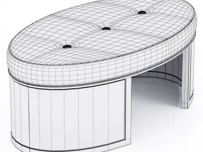 benhamou OVAL OTTOMAN 3D model