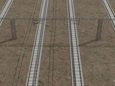 Railways Electric Post Low-poly 3D model