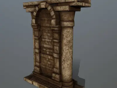 statue 2 column Low-poly 3D model