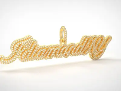 Model 1071 IdiamondNY Name Plate Diamond Pendant  3D print model