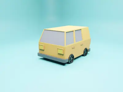 Low poly van toy car Low-poly 3D model