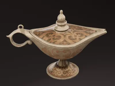 Genie Magic Lamp Low-poly 3D model