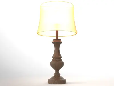 Fine wood lamp Free low-poly 3D model