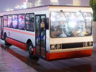 Old Rusty Bus Low-poly 3D model