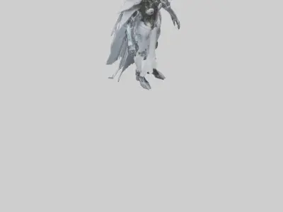Cybernetic Queen statue model Low-poly 3D model