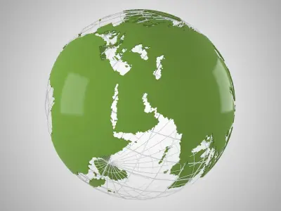 Globe News Skeleton Sea Green 3D model