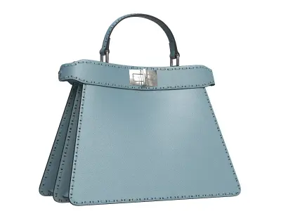 Fendi Peekaboo Bag Blue Low-poly 3D model