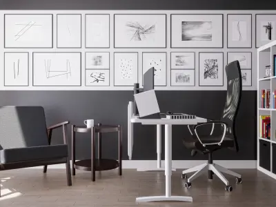 Workspace Office Room - IKEA Furnitures - SkecthUp Model 3D model