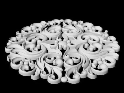 Central decor ornament for furniture 3D model 758