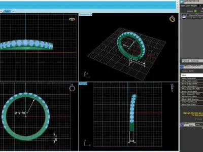 Pav Wedding Diamond Ring 3D print model