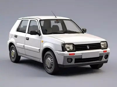 Retro Compact Car 3D Model 3D model