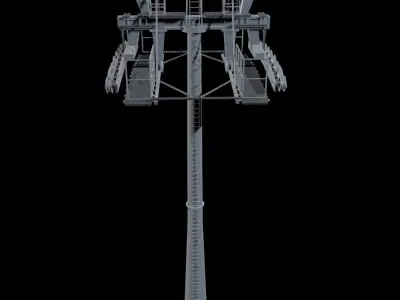 Ropeway Tower Low-poly 3D model