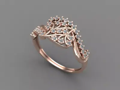 Womens Diamond Signet Ring Women Rings 3dmodels 3D print model 3D print model 28