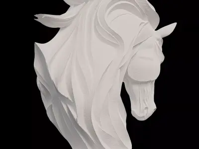 Abstract Horse Head Statue 3D model