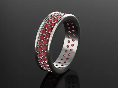 eternity round stone in two row Free 3D print model