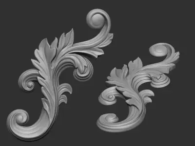 Floral ornament 1 3D print model