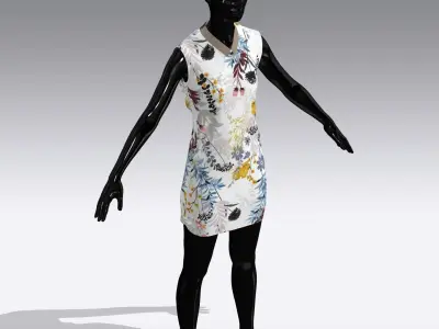 Woman Cloth Dress Low-poly 3D model