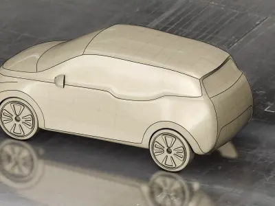 Printable Concept Car Low-poly 3D model