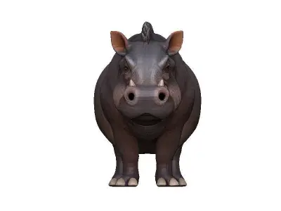 Hippotamus Low-poly 3D model