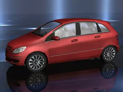 Low Poly Generic Red Car Low-poly 3D model